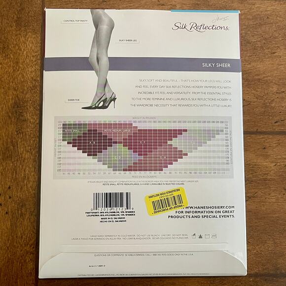 Hanes Silk Reflections Pantyhose Silky Sheer Size: AB, Color:  Brown C-8 - Picture 2 of 11